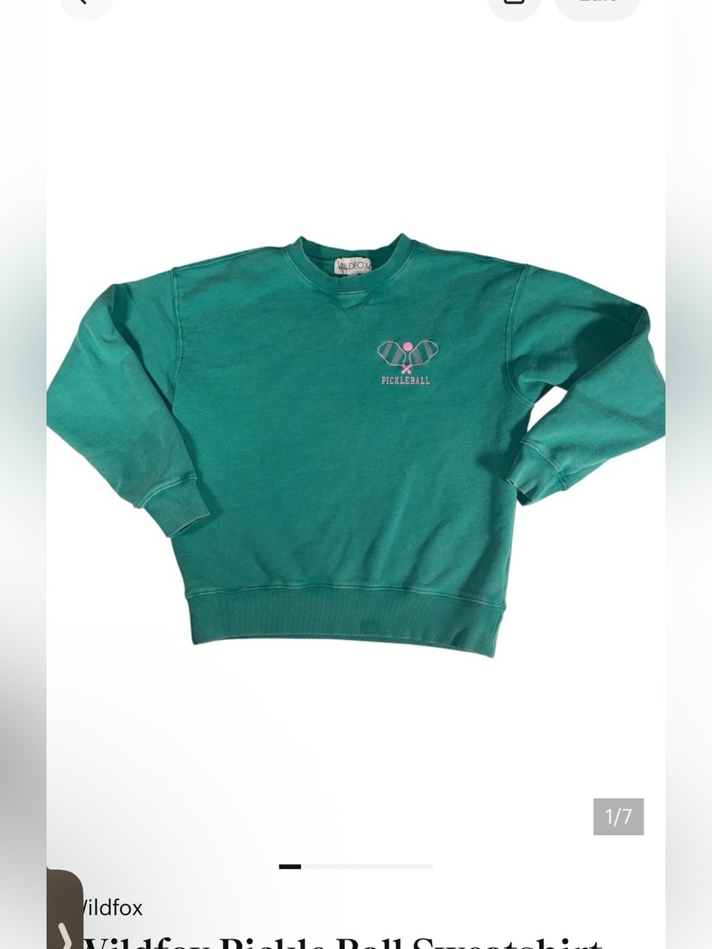 Wildfox Pickle Ball Sweatshirt - Green and Pink.- Flaw